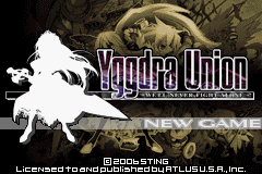 Yggdra Union - We'll Never Fight Alone title screen for GameBoy Advance